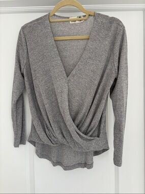 everleigh Heather Gray Ribbed Knit Top